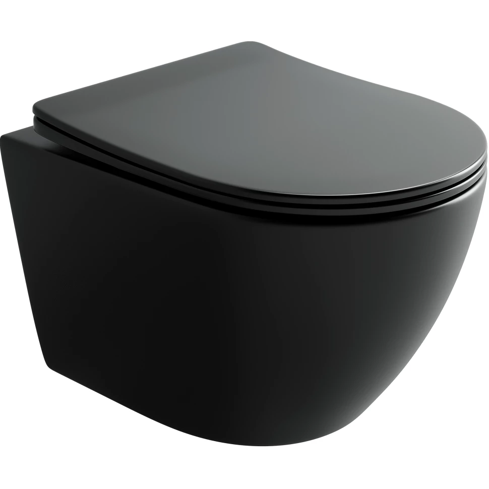 Подвесной унитаз Ceramica Nova Uno CN11001TMB безободковый (чёрный матовый)