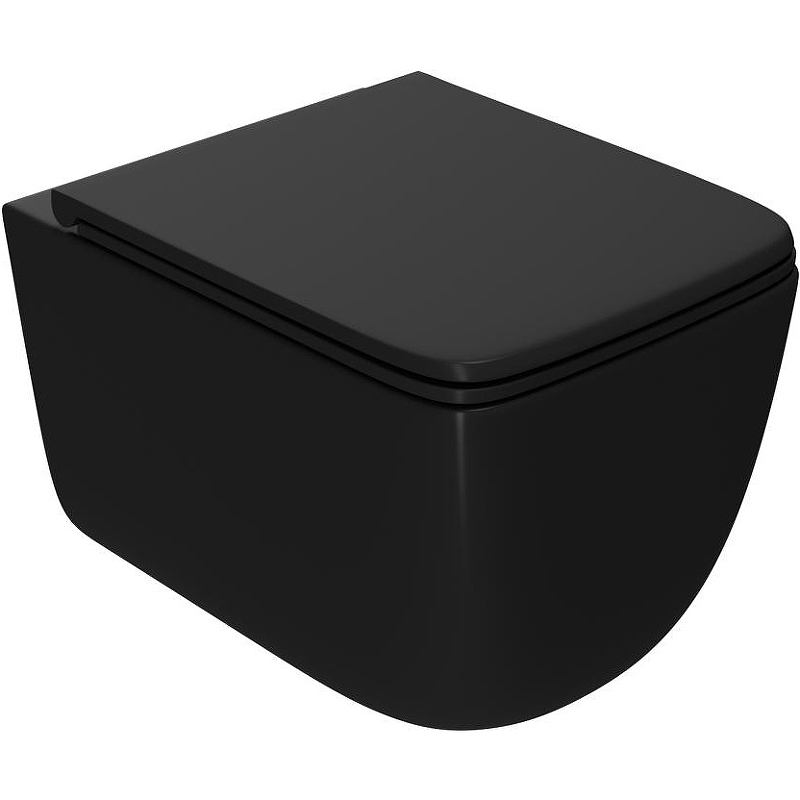 Подвесной унитаз Point Меркурий PN41831BM безободковый (черный матовый)