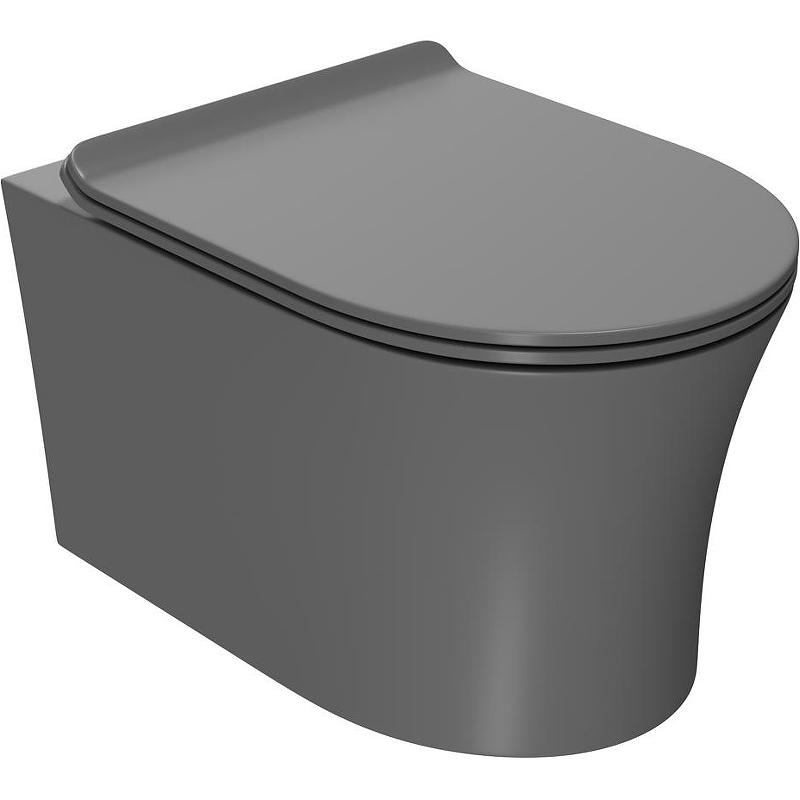 Подвесной унитаз Point Bera PN41711GM безободковый (серый матовый)