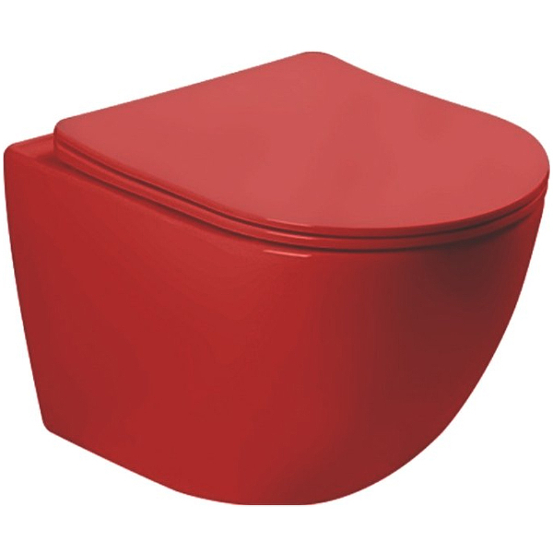 Подвесной унитаз SantiLine SL-5005MR безободковый (красный матовый)