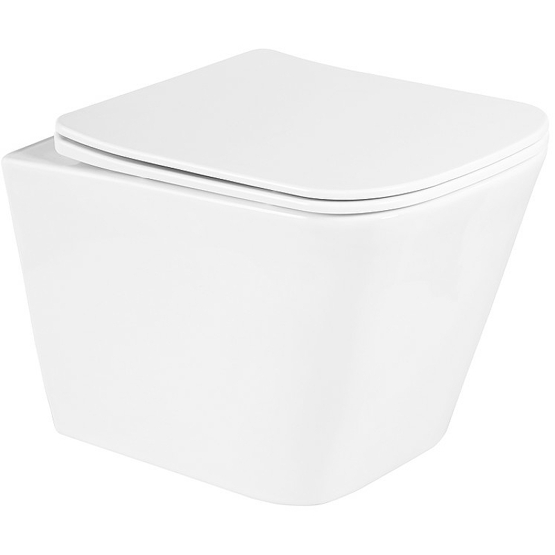 Подвесной унитаз BelBagno DUE BB3103CHR/SC безободковый (белый)