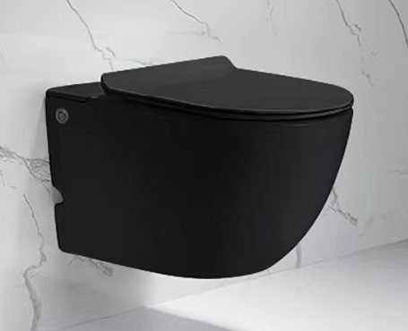 Подвесной унитаз SantiLine SL-5031MB безободковый (черный)