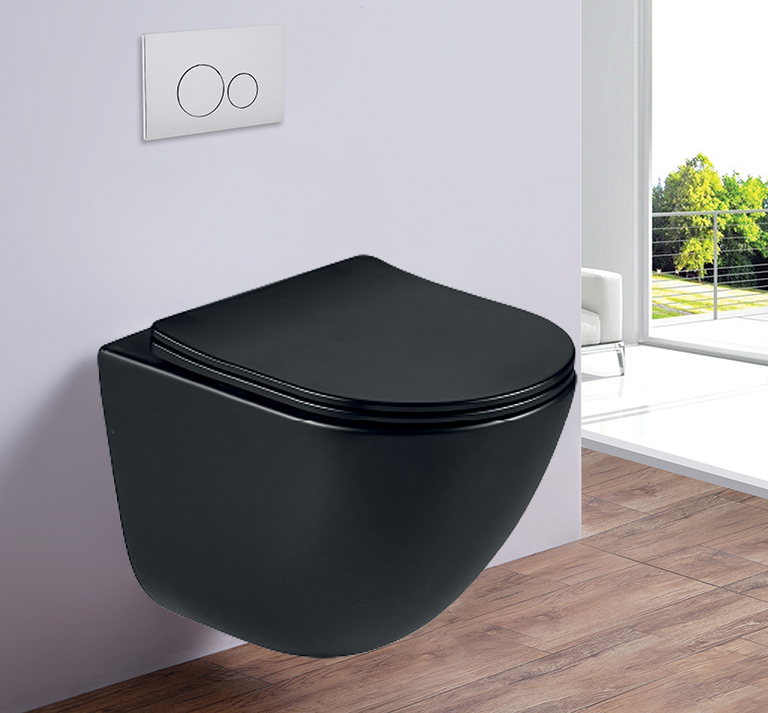 Подвесной унитаз Esbano Lotus ESUPLOTUBM безободковый (черный матовый)