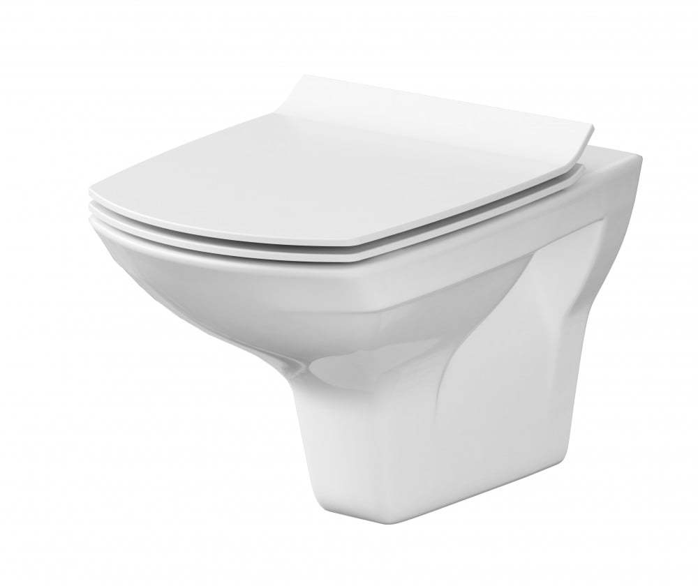 Подвесной унитаз Cersanit Carina Clean On безободковый (белый) Slim