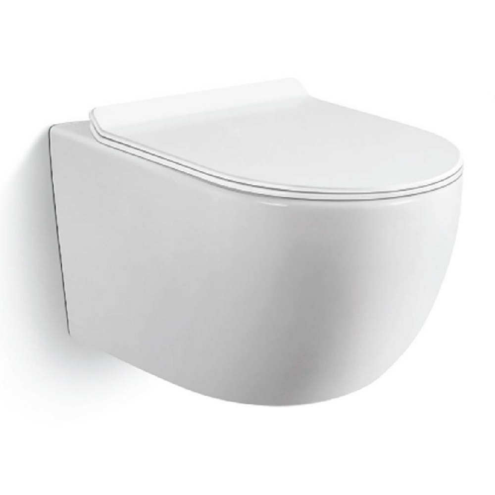 Подвесной унитаз Black&White Universe W-701 безободковый (белый)