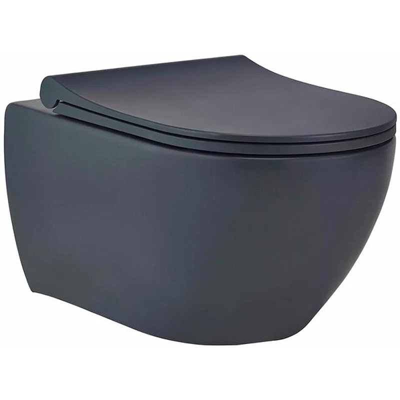 Подвесной унитаз beWash Bogen 88303680 безободковый (чёрный антрацит)