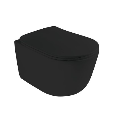 Подвесной унитаз Paini AXA Eva WCWH8801707 безободковый (чёрный матовый)