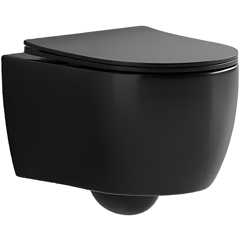 Подвесной унитаз Cerutti SPA Oglio Aria MB CT9239 безободковый (чёрный матовый)
