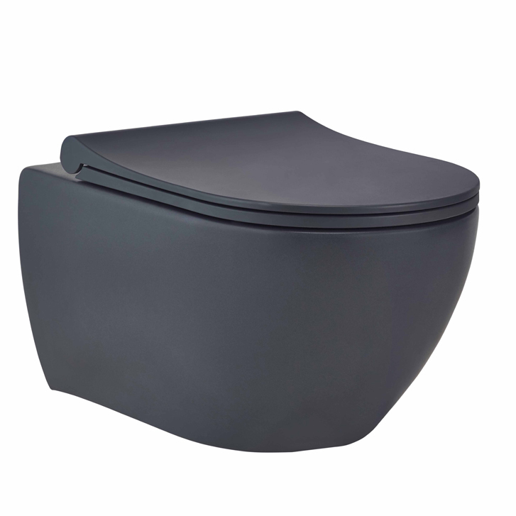 Подвесной унитаз beWash Bogen 88303280 безободковый (чёрный антрацит)