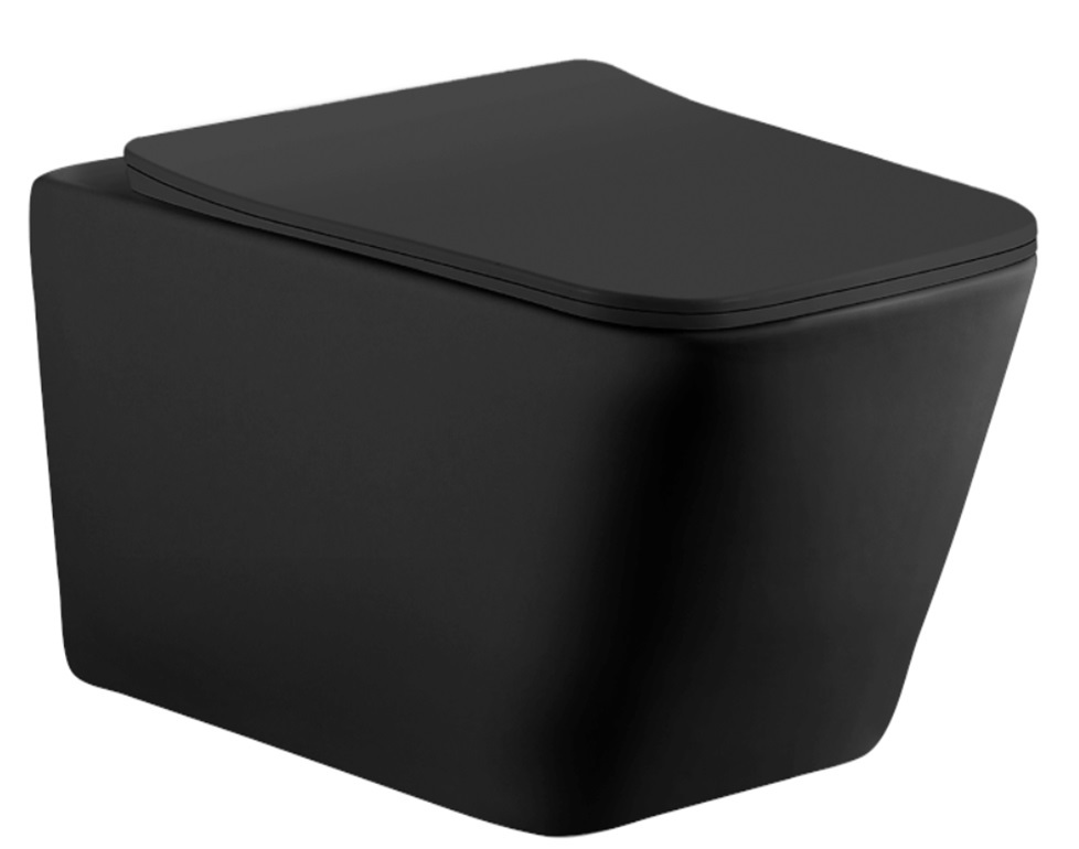 Подвесной унитаз Aquanet Tavr-BW безободковый (черный матовый)