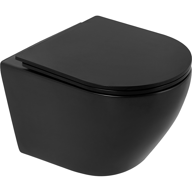 Подвесной унитаз BelBagno COLORATO BB062CHR-MB безободковый (черный матовый)
