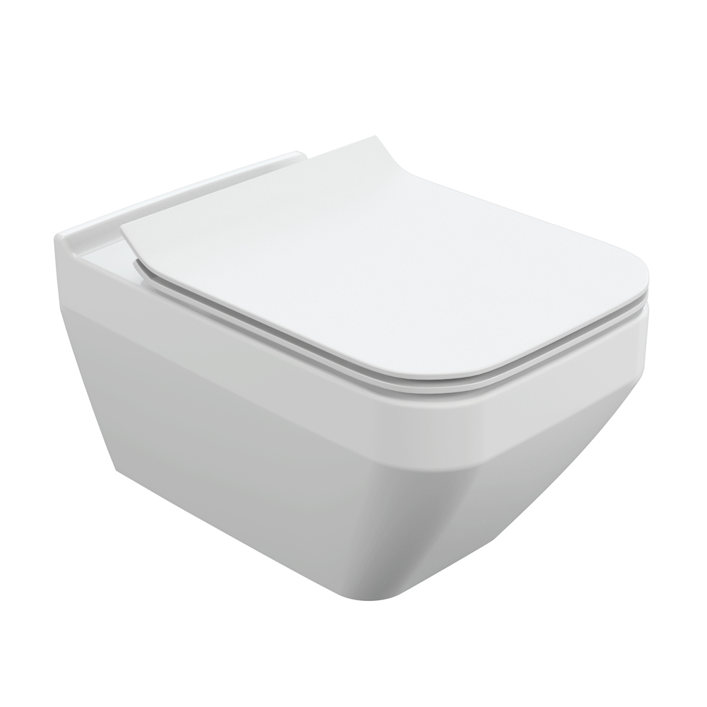 Подвесной унитаз Cersanit Crea Square Clean On DPL EO slim 63115 безободковый (белый)