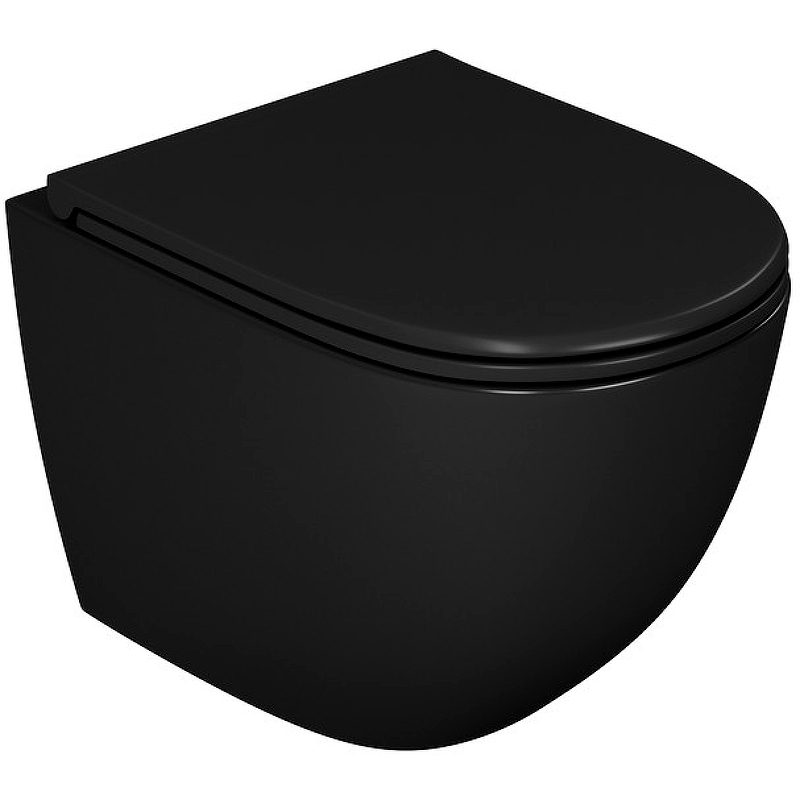 Подвесной унитаз D&K Matrix DT1396025 безободковый (чёрный)