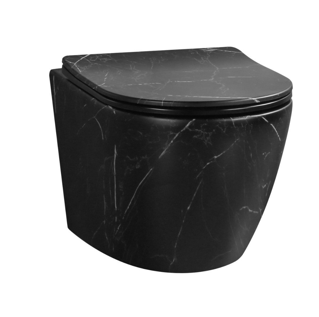 Подвесной унитаз Cerutti SPA Sella Aria Tornado MMB CT9531 безободковый (мрамор чёрный матовый)
