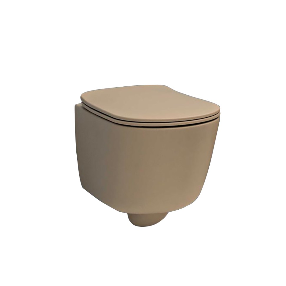 Подвесной унитаз Paini Eva WCWH8801010 безободковый (бежевый матовый)