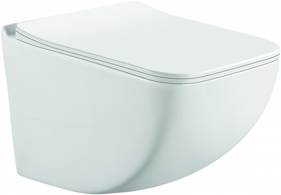 Подвесной унитаз CeramaLux K255 безободковый (белый)