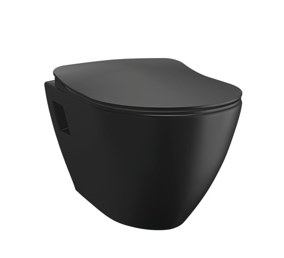 Подвесной унитаз Creavit Terra TP325-11SM00E-0000 (чёрный матовый)