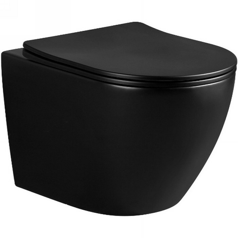 Подвесной унитаз Cerutti SPA Ticino Aria MB CT8918 безободковый (чёрный матовый)