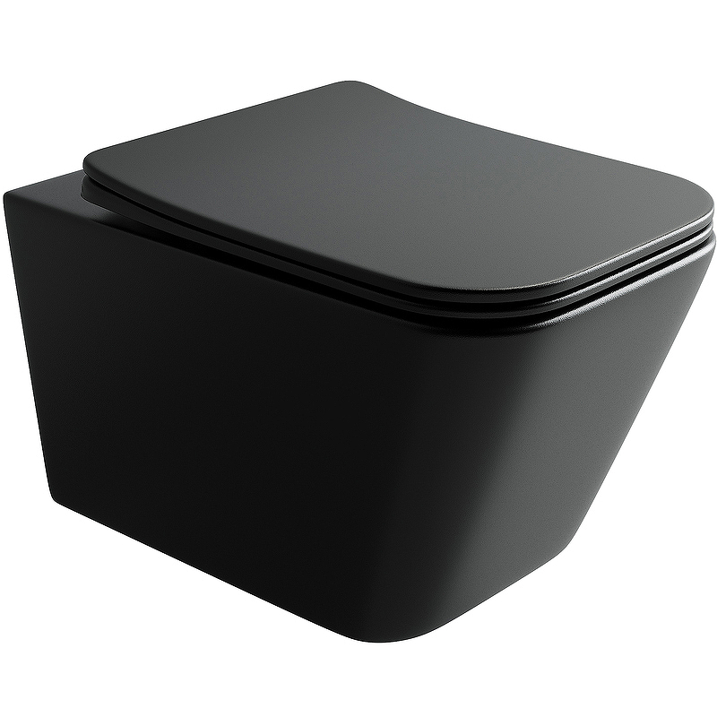 Подвесной унитаз Ceramica Nova Metric CN3007MB безободковый (чёрный матовый)