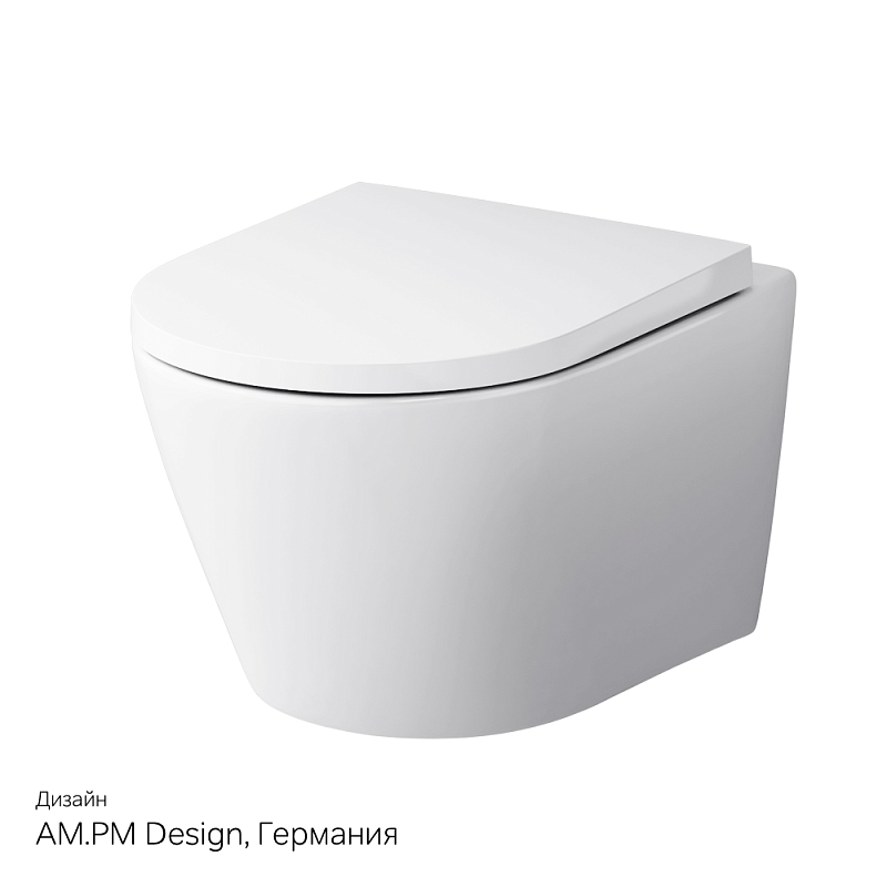 Подвесной унитаз АМ.РМ Sense C741701SC безободковый (белый)
