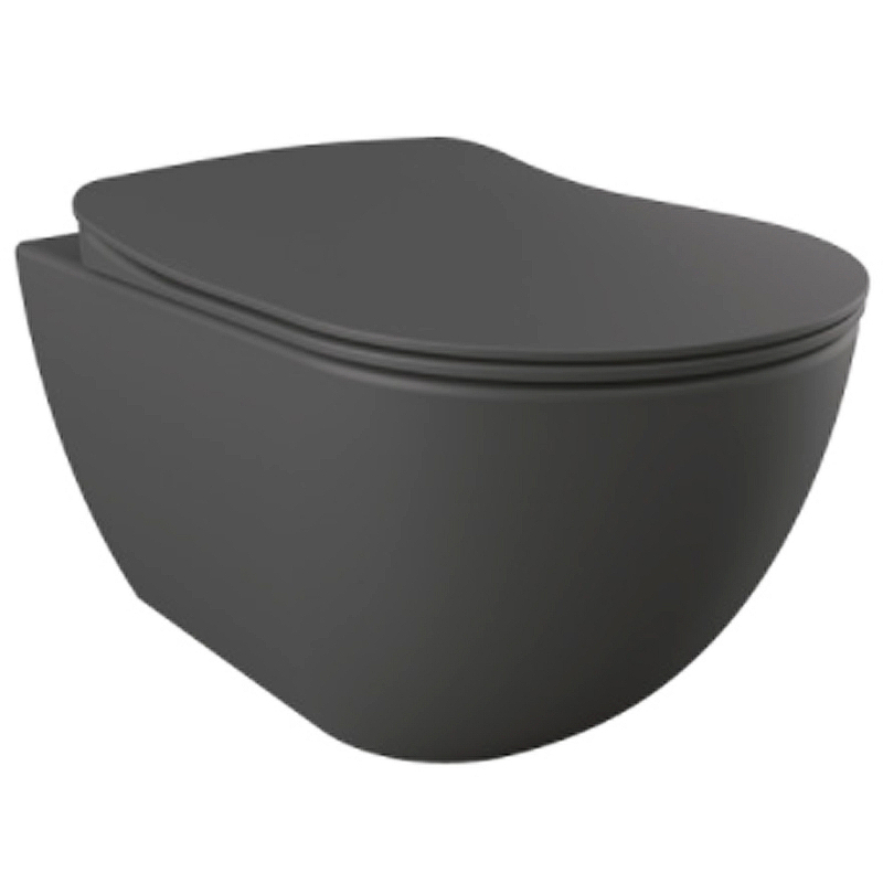 Подвесной унитаз Creavit Free FE322-00AM00E-0000 безободковый (антрацит матовый) с функцией биде