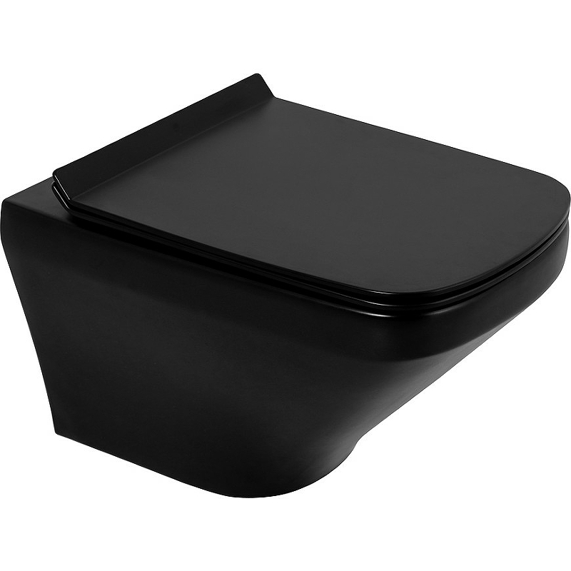 Подвесной унитаз BelBagno SELA BB3201CHR-MB безободковый (черный матовый)