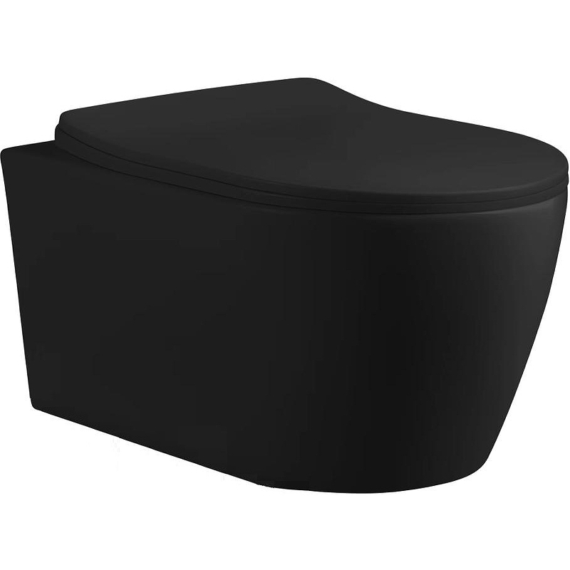 Подвесной унитаз Cerutti SPA Sella Aria MBF CT10016 безободковый (чёрный матовый)