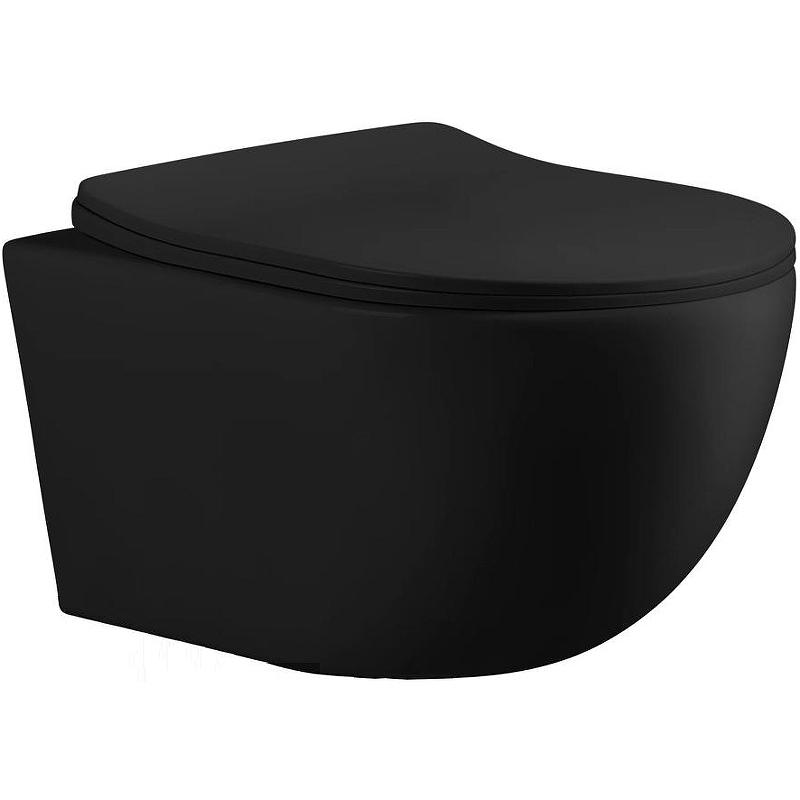 Подвесной унитаз Cerutti SPA Orlter Aria MBF CT10017 безободковый (чёрный матовый)
