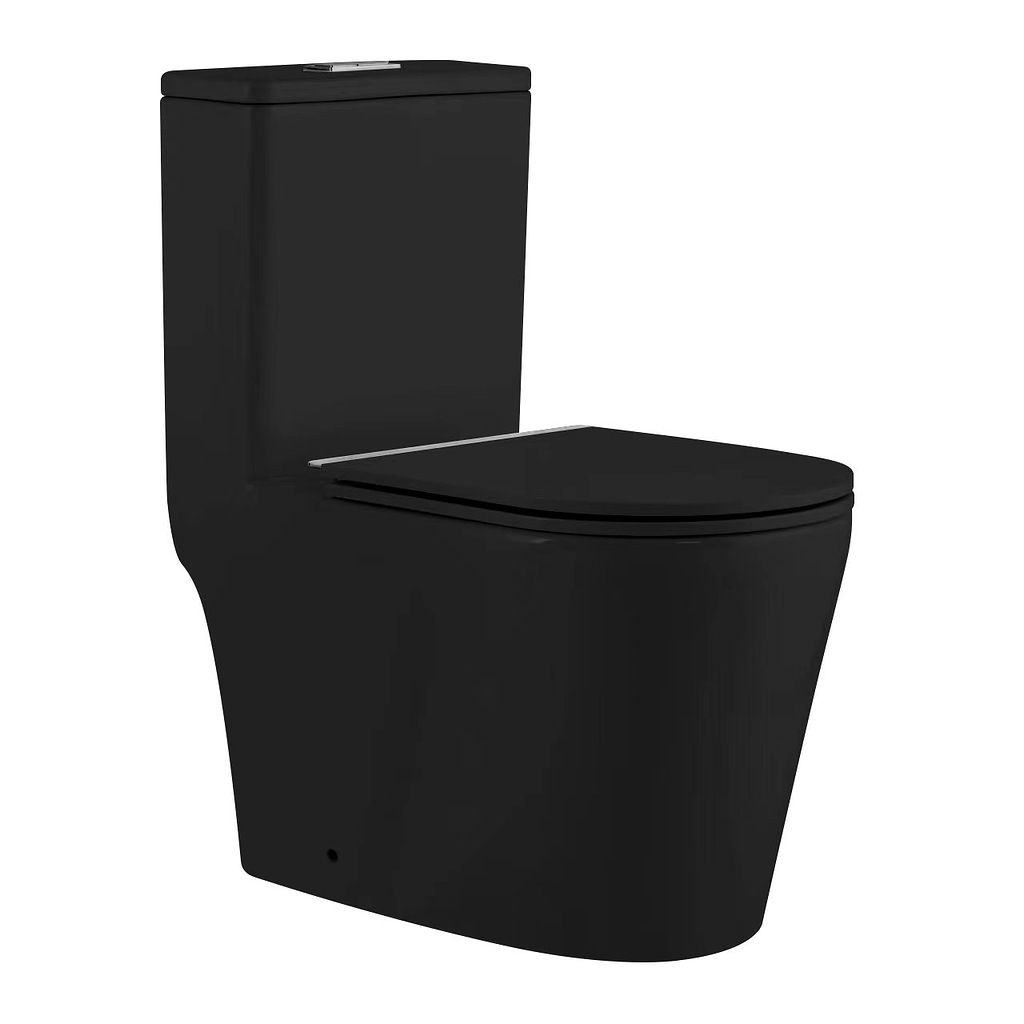 Унитаз-компакт SantiLine SL-5029MB безободковый (чёрный матовый)