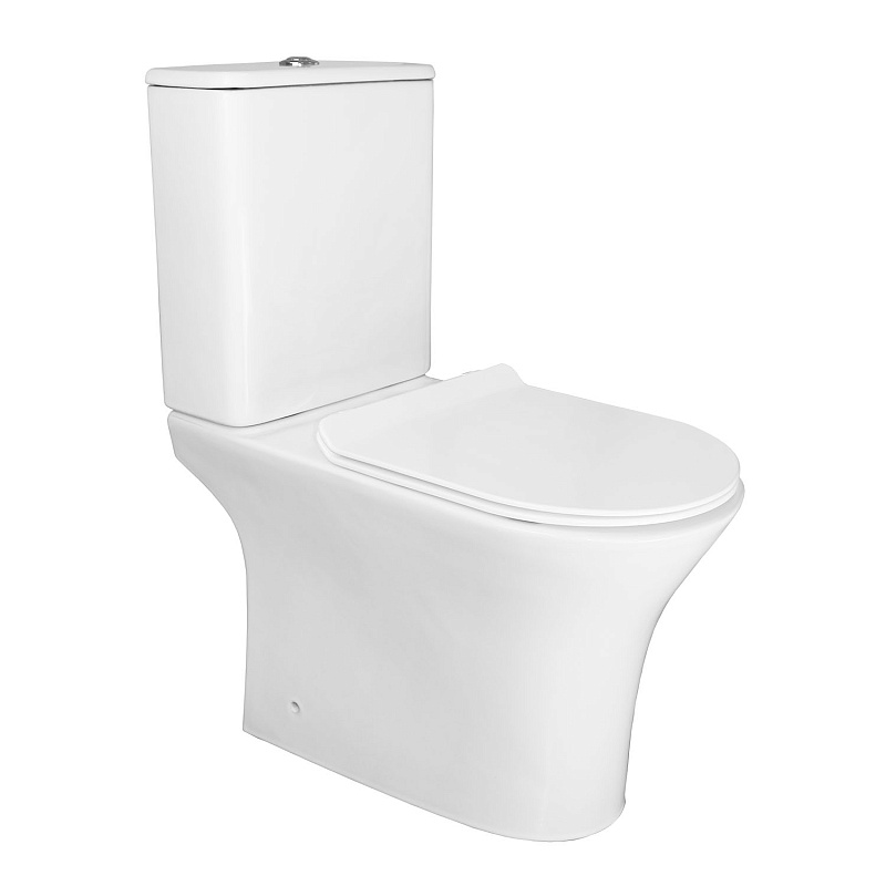 Унитаз-компакт Azario FRETTA ROUND AZ-1217 + AZ-1216G безободковый (белый)