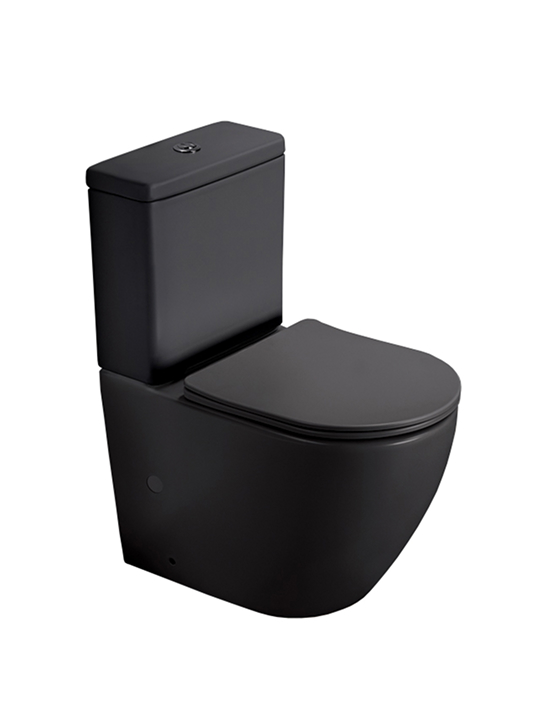 Унитаз-компакт SantiLine SL-5016MB безободковый (чёрный матовый)