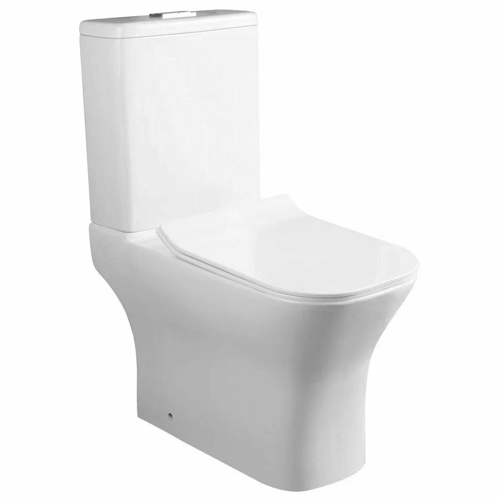 Унитаз-компакт SantiLine SL-5043 безободковый (белый) смыв торнадо
