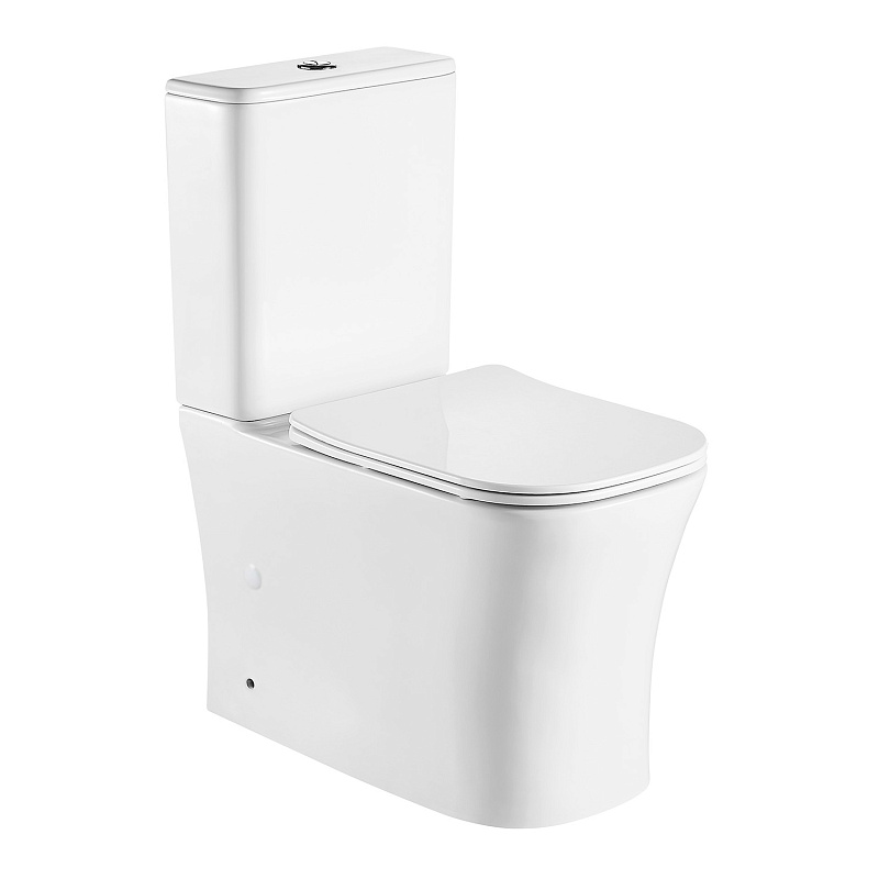 Унитаз-компакт Azario Anteo Square AZ-1218A безободковый (белый)