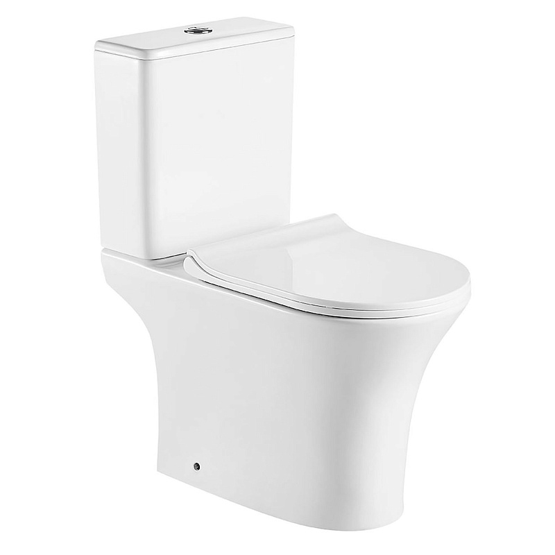 Унитаз-компакт Azario Fretta Round AZ-7121 безободковый (белый)