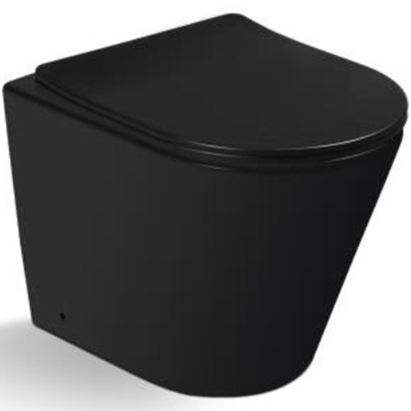 Приставной унитаз SantiLine SL-5020MB безободковый (черный матовый)