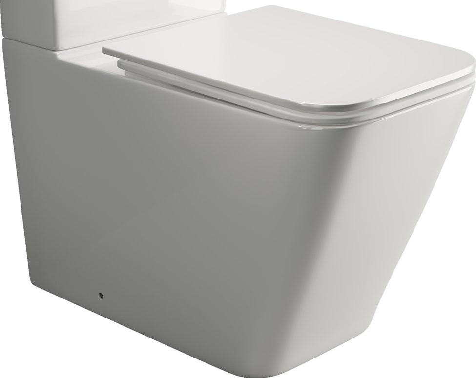 Приставной унитаз Ceramica Nova Cubic CN1803T-B безободковый (белый) чаша, смыв торнадо