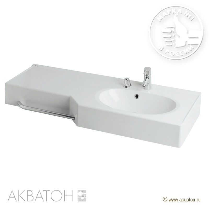 Раковина подвесная Aquaton Отель R 1270*500 мм (белый)