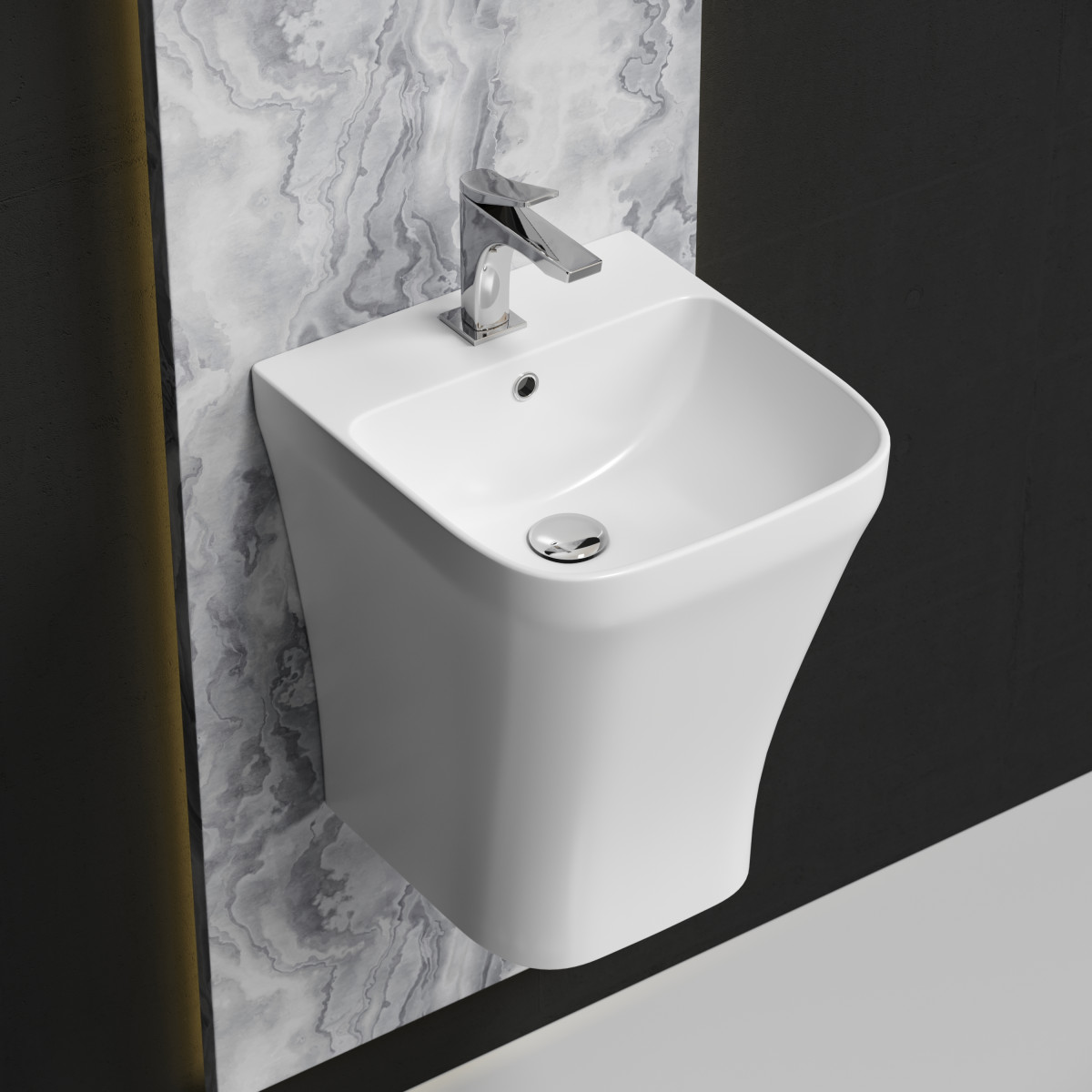 Раковина-моноблок подвесная Ceramica Nova Dion CN6067 365*406 мм (белый)
