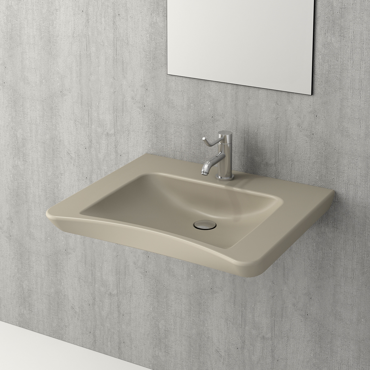 Раковина подвесная Bocchi Care & Comfort 1142-011-0126 650*565 мм (кашемир матовый)