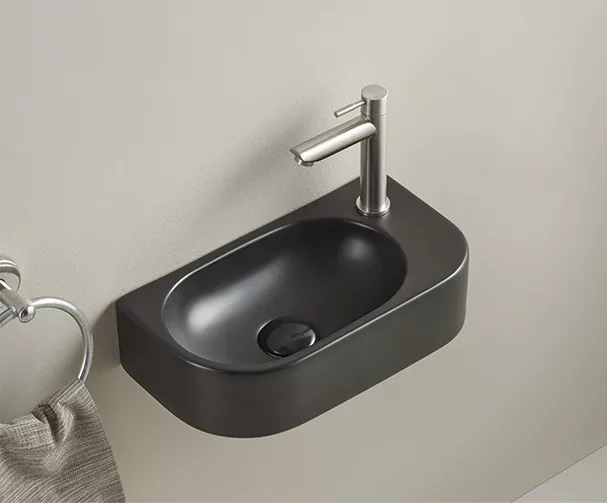 Раковина подвесная Gid 62204L Bm9274L 400*215 мм (чёрный матовый)