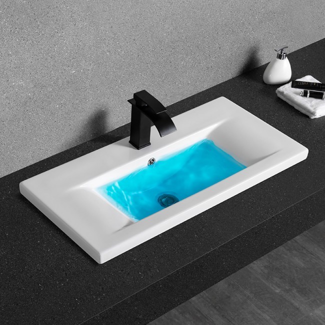 Раковина встраиваемая CeramaLux 9393-80 815*395 мм (белый)