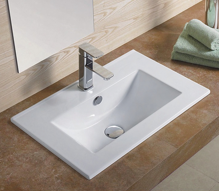 Раковина встраиваемая СeramaLux YJ-803-60 610*400 мм (белый)