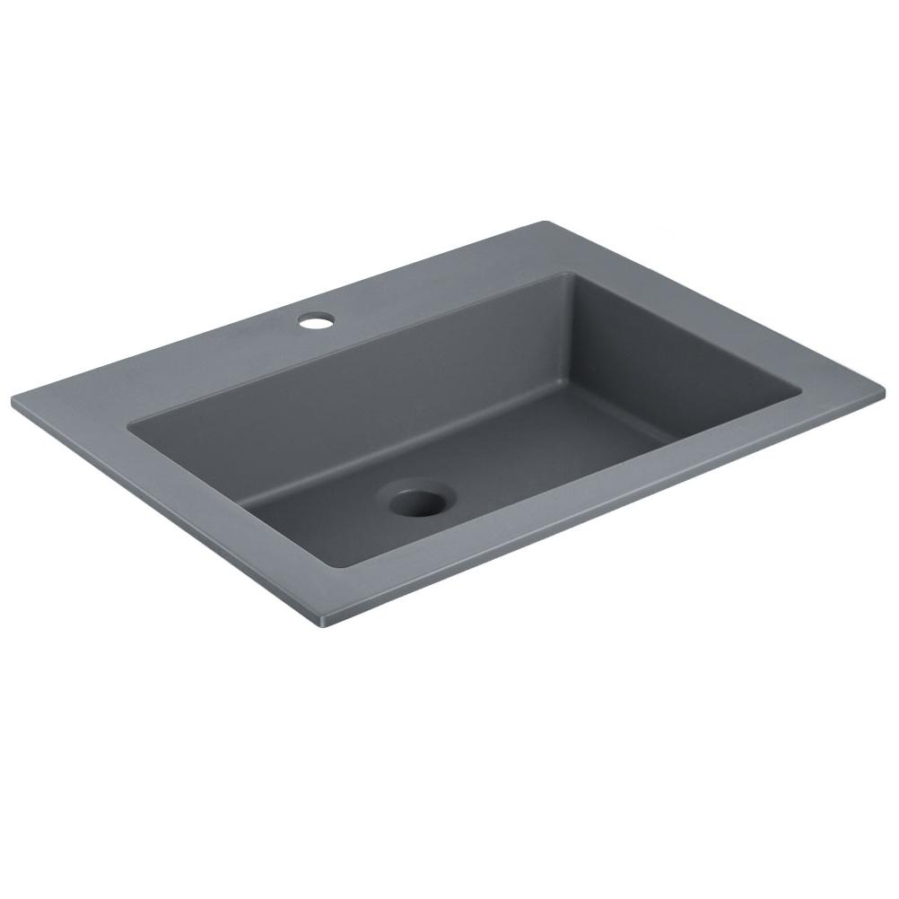 Раковина встраиваемая Vincea VCB-13600G 600*480 мм (серый матовый)