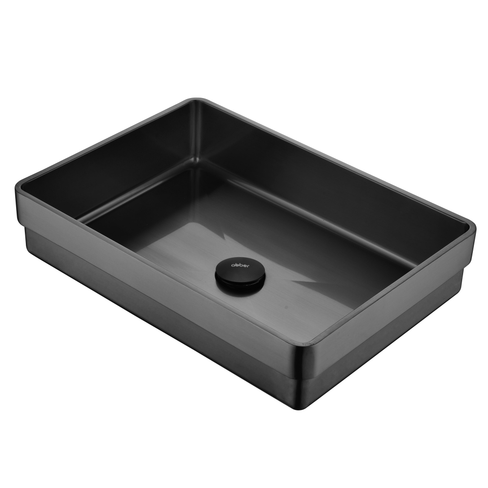 Раковина встраиваемая Abber Wasser Kreis AF2401GM 510*360 мм (оружейная сталь)