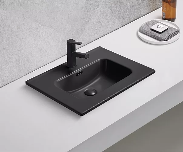 Раковина встраиваемая Gid 72208 Bm9060s 610*465 мм (чёрный матовый)