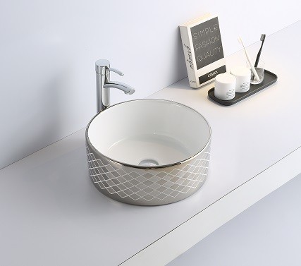 Раковина CeramaLux 7078ASP 405*405 мм (серебро)