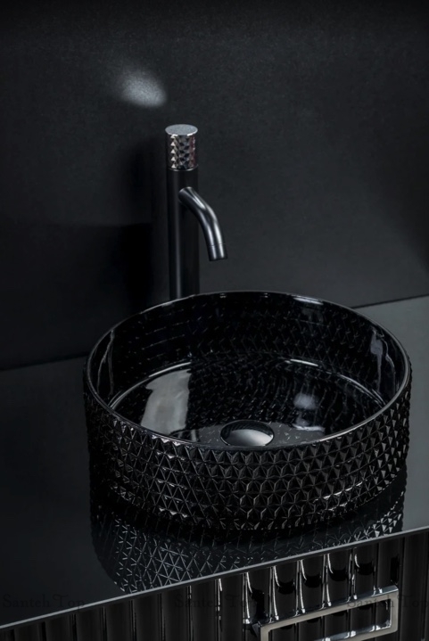 Раковина накладная Boheme NeoArt 817-B 390*390 мм (чёрный)