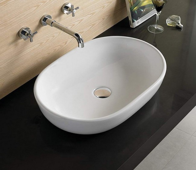 Раковина CeramaLux 9026A 600*415 мм (белый)