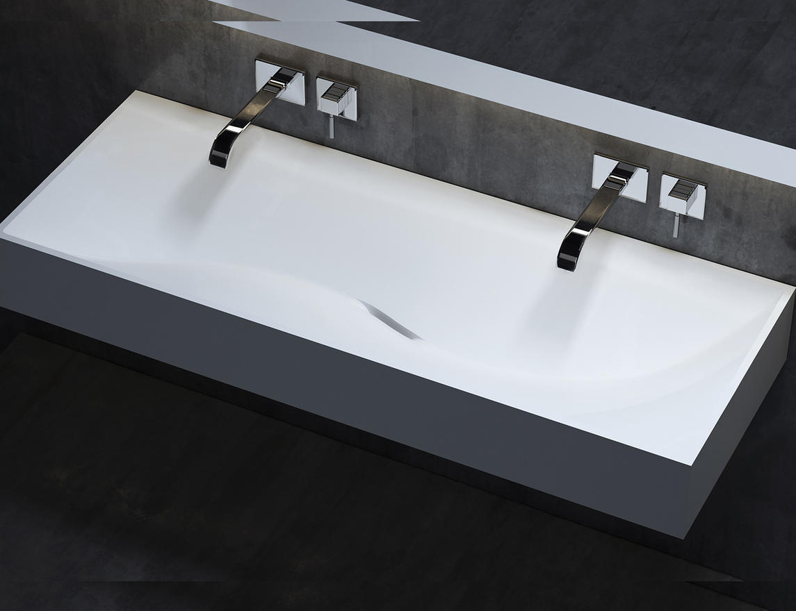 Раковина Salini Sonata S-Stone 1200*450 мм (белый матовый)