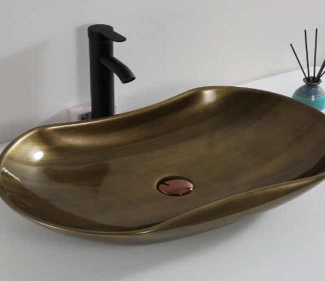 Раковина CeramaLux D1334H466 660*420 мм (бронза)